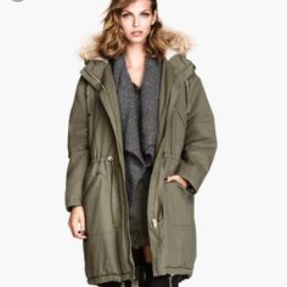 SOLD!!! H&M military green insulate parka - Picture 1 of 8